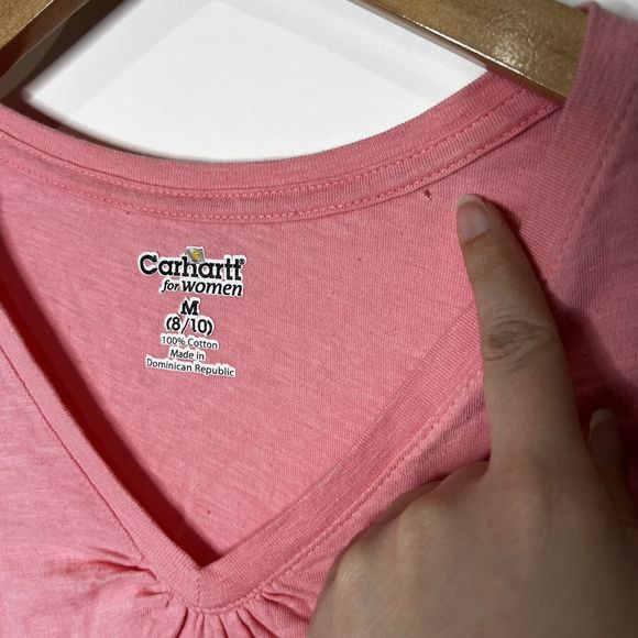 Carhartt Long Sleeve T-Shirt V-Neck Light Pink Base Layer Women's Size Medium - Picture 10 of 12